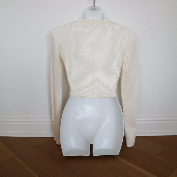 ZARA WOMAN CROP TOP Long Sleeves Shirt Casual Stretch Round Neck - XS - Picture 4 of 5